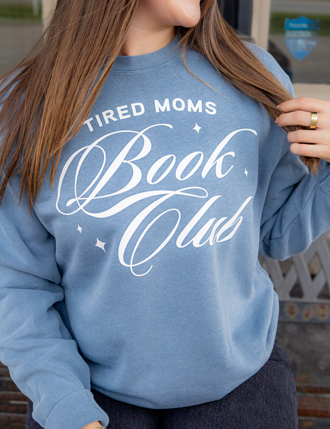 Tired Moms Book Club Pigment Dyed Crewneck