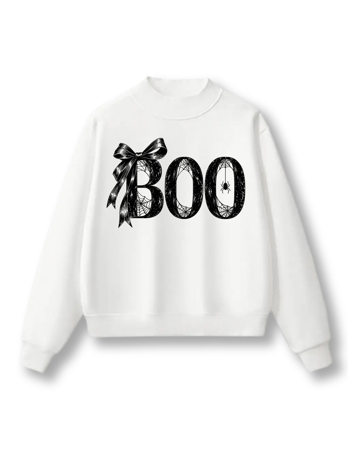 Boo Mock Neck Crewneck
