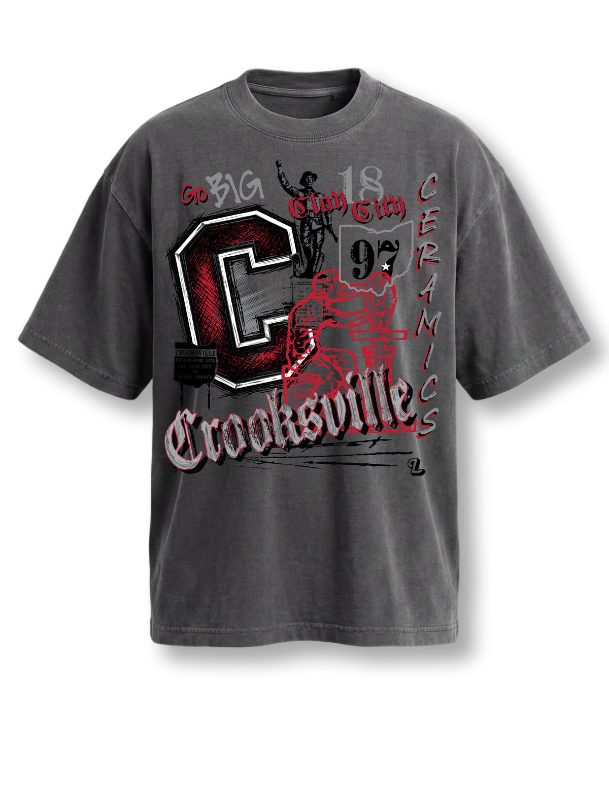Streetwear Oversized Print CROOKSVILLE Tee