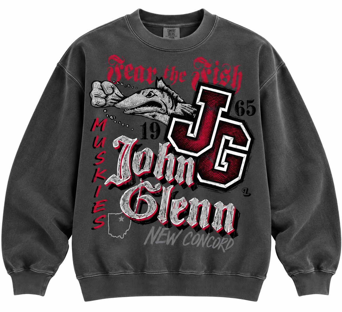 Streetwear Oversized Print JOHN GLENN Crewneck