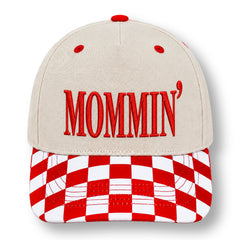 Mommin' Embroidered Checkered Snapback