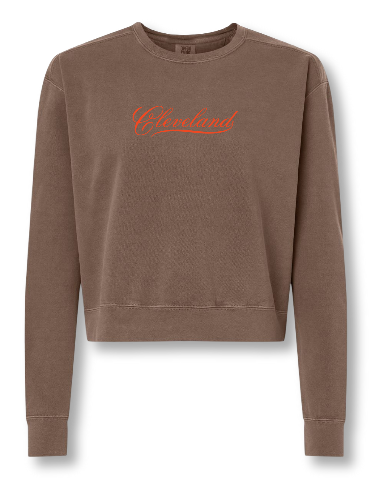 Embroidered Script Cleveland Crop Crew