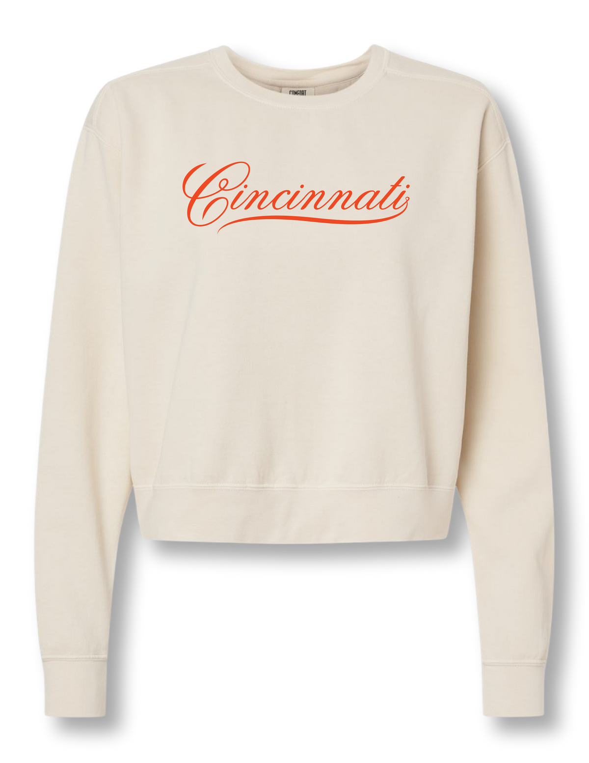 Embroidered Script Cincinnati Crop Crew